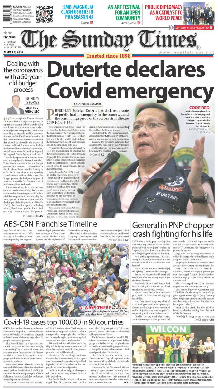 Today S Front Page March 08 The Manila Times