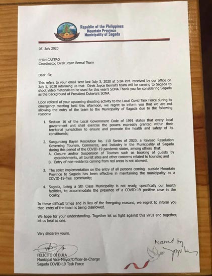 Sona Letters Example Piolo Pascual, Joyce Bernal denied access to shoot for SONA in Sagada ...